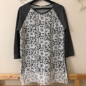 Long lace double layer top